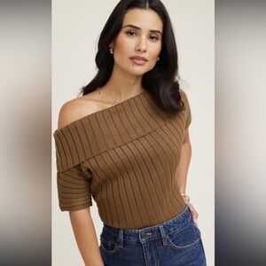 Dynamite Brown Ribbed Turtleneck Sweater